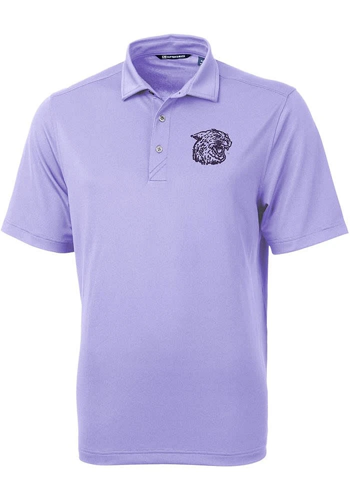 Cutter and Buck K-State Wildcats Mens Lavender Virtue Short Sleeve Polo