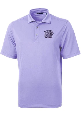 Cutter and Buck K-State Wildcats Mens Lavender Virtue Short Sleeve Polo