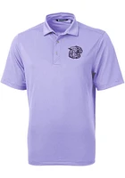 Cutter and Buck K-State Wildcats Mens Lavender Virtue Short Sleeve Polo