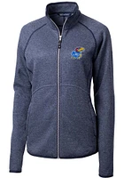 Cutter and Buck Kansas Jayhawks Womens Navy Blue Mainsail Medium Weight Jacket