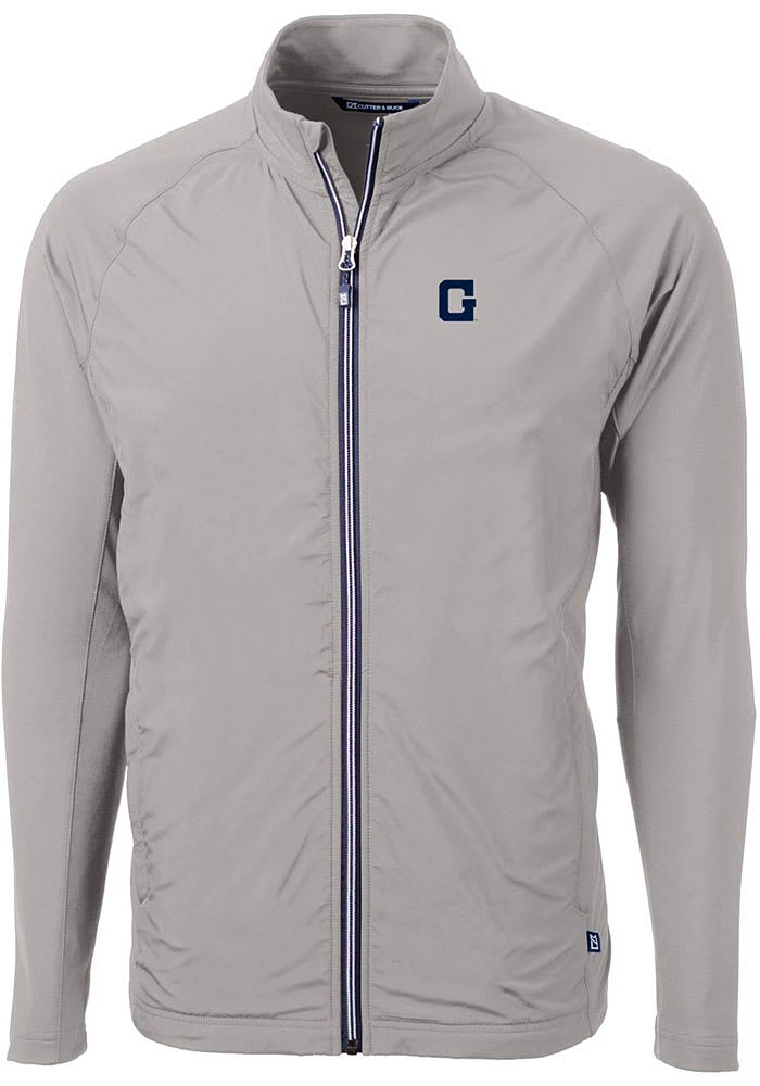 Cutter and Buck Georgetown Hoyas Mens Grey Adapt Eco Knit Big Tall Light Weight Jacket