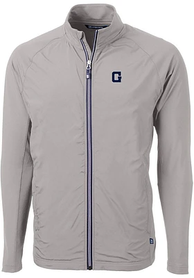Cutter and Buck Georgetown Hoyas Mens Grey Adapt Eco Knit Big Tall Light Weight Jacket