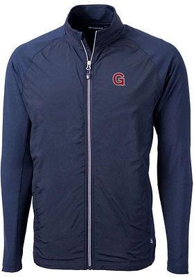 Cutter and Buck Gonzaga Bulldogs Mens Navy Blue Adapt Eco Knit Big Tall Light Weight Jacket