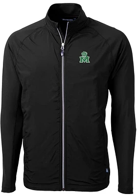 Cutter and Buck Marshall Thundering Herd Mens Black Adapt Eco Knit Big Tall Light Weight Jac..