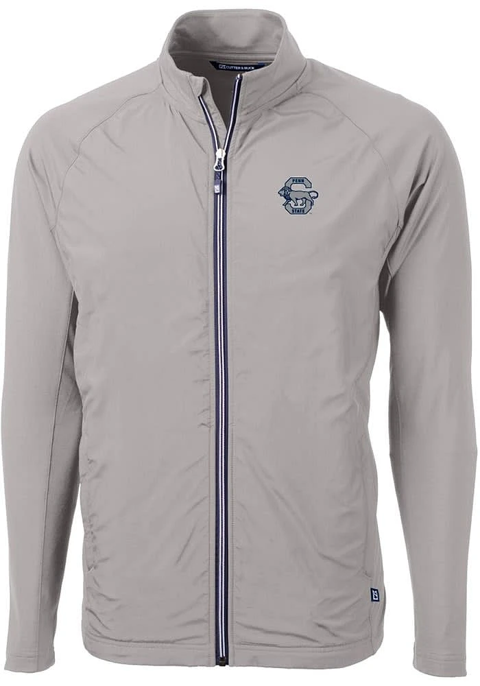 Cutter and Buck Penn State Nittany Lions Mens Grey Adapt Eco Knit Big Tall Light Weight Jacket
