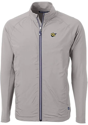 Cutter and Buck West Virginia Mountaineers Mens Grey Adapt Eco Knit Big Tall Light Weight Ja..