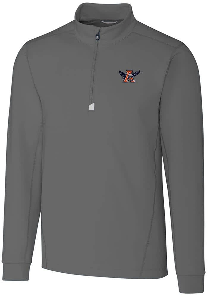 Cutter and Buck Auburn Tigers Mens Grey Vault Traverse Big Tall Qtr Zip