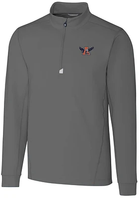 Cutter and Buck Auburn Tigers Mens Grey Vault Traverse Big Tall Qtr Zip