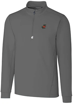 Cutter and Buck Florida Gators Mens Grey Vault Traverse Big Tall Qtr Zip