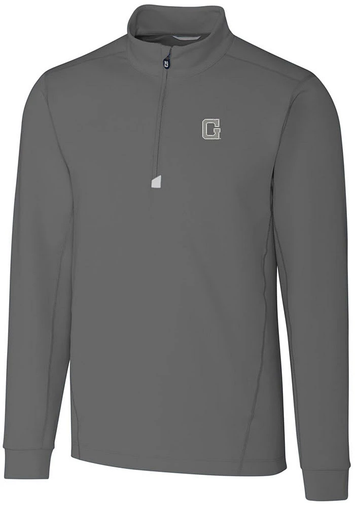 Cutter and Buck Georgetown Hoyas Mens Grey Vault Traverse Big Tall Qtr Zip