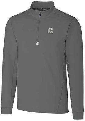 Cutter and Buck Georgetown Hoyas Mens Grey Vault Traverse Big Tall Qtr Zip