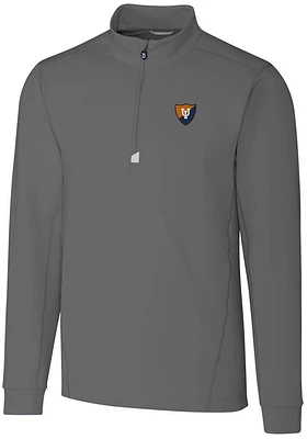Mens Illinois Fighting Illini Grey Cutter and Buck Vault Traverse Qtr Zip
