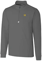 Cutter and Buck Michigan Wolverines Mens Grey Vault Traverse Big Tall Qtr Zip