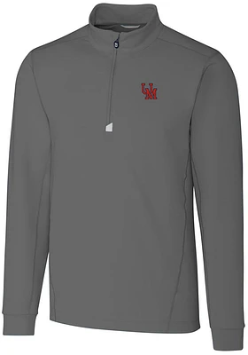 Cutter and Buck Ole Miss Rebels Mens Grey Vault Traverse Big Tall Qtr Zip