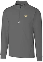 Cutter and Buck West Virginia Mountaineers Mens Grey Vault Traverse Big Tall Qtr Zip