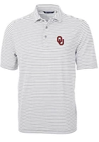 Cutter and Buck Oklahoma Sooners Mens Grey Virtue Short Sleeve Polo