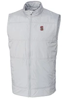 Cutter and Buck Stanford Cardinal Mens White Stealth Hybrid Quilted Windbreaker Vest Big Tal..