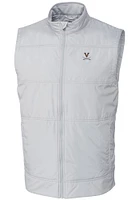 Cutter and Buck Virginia Cavaliers Mens White Stealth Hybrid Quilted Windbreaker Vest Big Ta..
