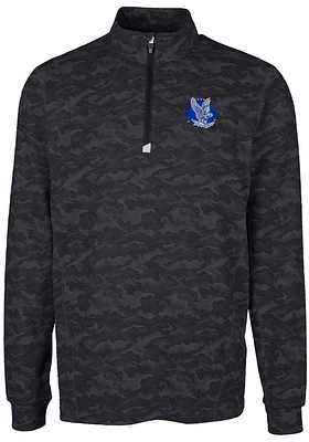 Cutter and Buck Air Force Falcons Mens Black Traverse Camo Print Big Tall Qtr Zip