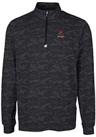 Cutter and Buck Alabama Crimson Tide Mens Black Traverse Camo Print Big Tall Qtr Zip