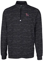 Cutter and Buck Clemson Tigers Mens Black Traverse Camo Print Big Tall Qtr Zip
