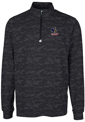 Cutter and Buck Delaware Fightin' Blue Hens Mens Black Traverse Camo Print Big Tall Qtr Zip