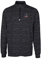 Cutter and Buck Delaware Fightin' Blue Hens Mens Black Traverse Camo Print Big Tall Qtr Zip