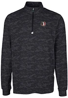 Cutter and Buck Florida State Seminoles Mens Black Traverse Camo Print Big Tall Qtr Zip