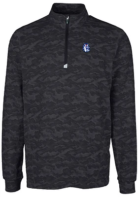 Cutter and Buck Fresno State Bulldogs Mens Black Traverse Camo Print Big Tall Qtr Zip