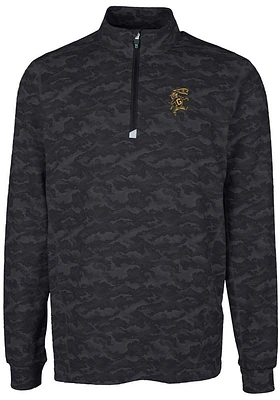 Cutter and Buck Grambling State Tigers Mens Black Traverse Camo Print Big Tall Qtr Zip