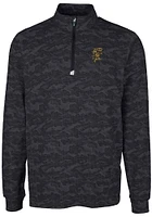 Cutter and Buck Grambling State Tigers Mens Black Traverse Camo Print Big Tall Qtr Zip
