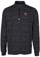 Cutter and Buck Louisville Cardinals Mens Black Traverse Camo Print Big Tall Qtr Zip