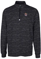 Cutter and Buck LSU Tigers Mens Black Traverse Camo Print Big Tall Qtr Zip