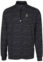 Cutter and Buck Michigan State Spartans Mens Black Traverse Camo Print Big Tall Qtr Zip