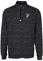 Cutter and Buck Mississippi State Bulldogs Mens Black Traverse Camo Print Big Tall Qtr Zip