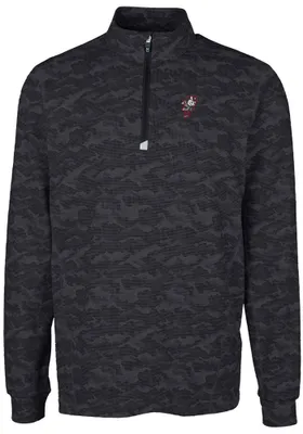 Cutter and Buck Ohio State Buckeyes Mens Black Traverse Camo Print Big Tall 1/4 Zip Pullover