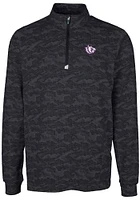 Cutter and Buck TCU Horned Frogs Mens Black Traverse Camo Print Big Tall Qtr Zip
