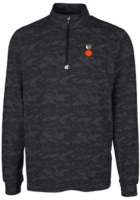 Cutter and Buck UCF Knights Mens Black Traverse Camo Print Big Tall Qtr Zip