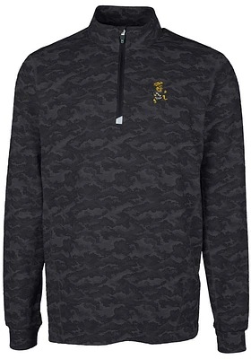 Cutter and Buck Wichita State Shockers Mens Black Traverse Camo Print Big Tall Qtr Zip