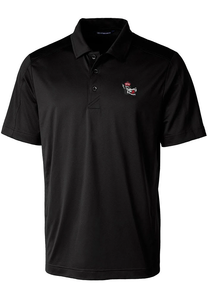 Cutter and Buck NC State Wolfpack Black Prospect Textured Big Tall Polo