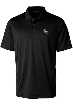 Cutter and Buck NC State Wolfpack Black Prospect Textured Big Tall Polo