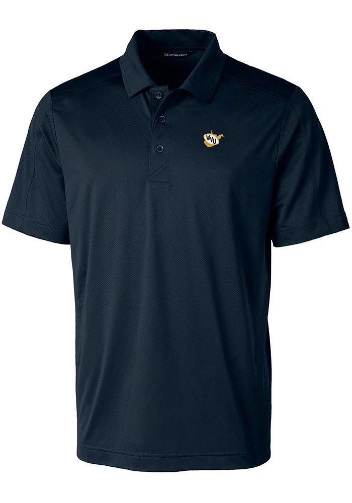 Cutter and Buck West Virginia Mountaineers Navy Blue Prospect Textured Big Tall Polo