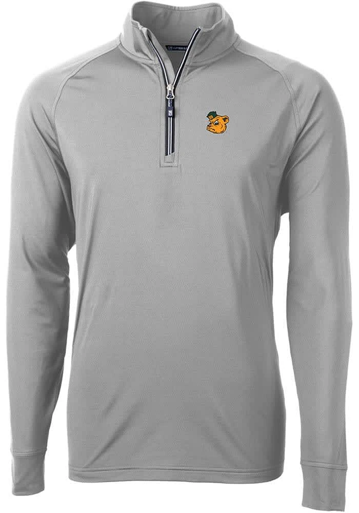 Cutter and Buck Baylor Bears Mens Grey Adapt Eco Big Tall Qtr Zip