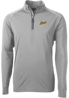 Cutter and Buck George Mason University Mens Grey Adapt Eco Big Tall Qtr Zip