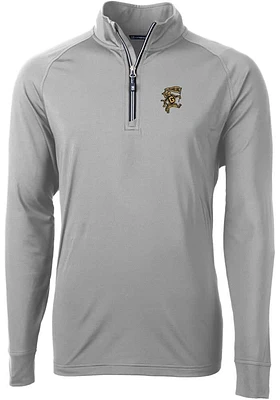Cutter and Buck Grambling State Tigers Mens Grey Adapt Eco Big Tall Qtr Zip