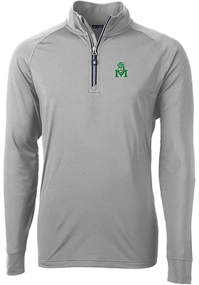 Cutter and Buck Marshall Thundering Herd Mens Grey Vault Adapt Eco Big Tall Qtr Zip