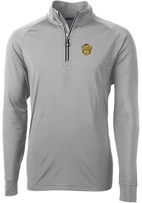Cutter and Buck Missouri Tigers Mens Grey Adapt Eco Big Tall Qtr Zip