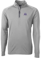 Mens Northwestern Wildcats Grey Cutter and Buck Adapt Eco Qtr Zip