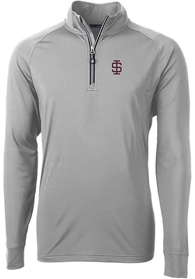Cutter and Buck Southern Illinois Salukis Mens Grey Adapt Eco Big Tall Qtr Zip