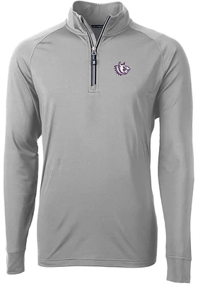 Cutter and Buck TCU Horned Frogs Mens Grey Adapt Eco Big Tall Qtr Zip